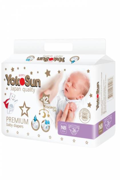 Подгузники Yocosun Premium NB-36 шт