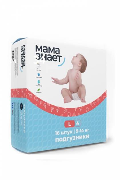 Подгузники Мама знает L-16 шт