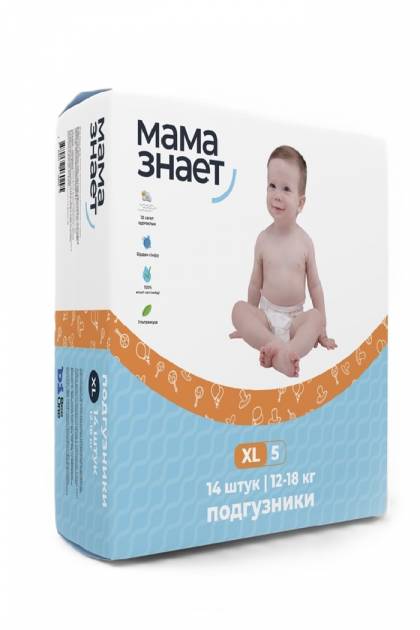 Подгузники Мама знает XL-14 шт