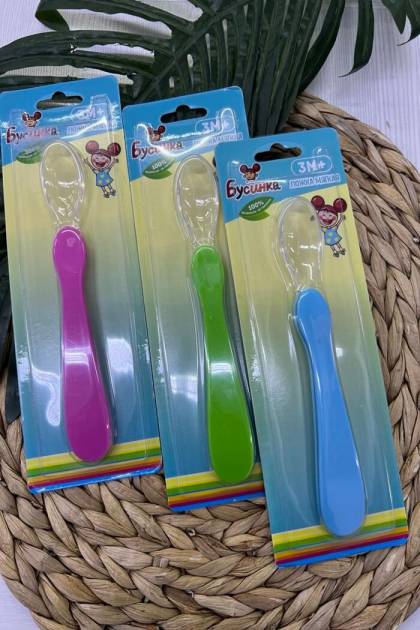 Ложка Силикон Бусинка 3мес+ (Цвет: Розовый)