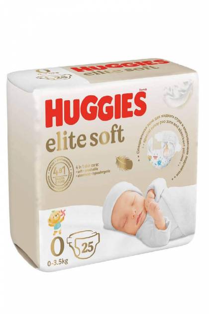 Подгузники Huggies Elite Soft 0 NB 25 шт