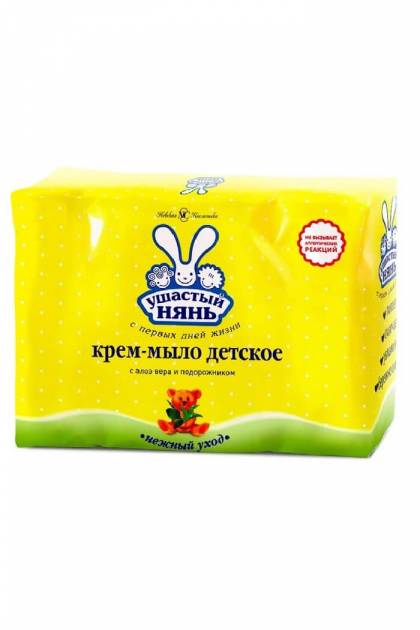 Крем-мыло детское с алоэ вера и подорожник Ушастый нянь 4*100