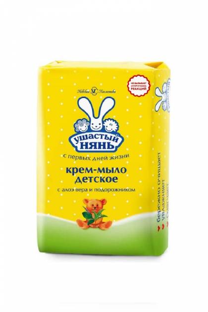 Крем-мыло детское с алоэ вера и подорожник Ушастый нянь 90гр
