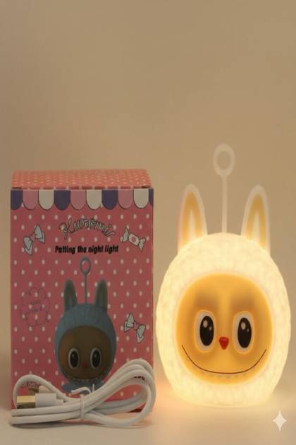 Светильник Силикон Лабубу Белый (Меняет цвета)