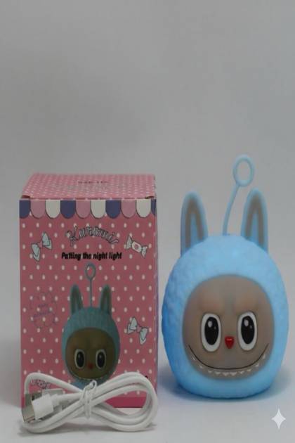 Светильник Силикон Лабубу Голубой (Меняет цвета)