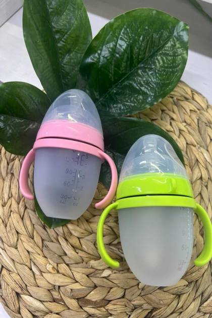 Бутылочка силиконовая цветная 150мл (Цвет: Розовый)