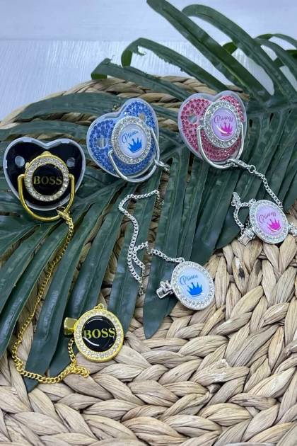 Соска+соскодержатель силикон с прикусом 0+ (Цвет: Черный Золото)