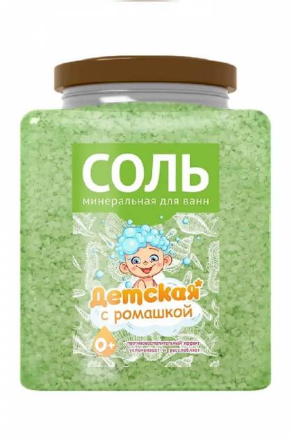 Соль минеральная для ванн с ромашкой Aromika 900гр